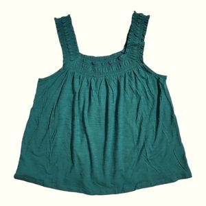 Anthropologie Teal Ruched Tank
